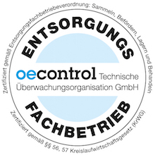 oecontrol-Zertifizierung der Firma Winzler GmbH